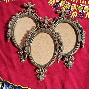 Vintage Italian Ornate Brass/Bronze Picture Frame Hollywood Regency SET OF 3
